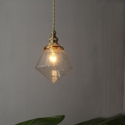 1 Light Diamond Glass Pendant Light Bubble Glass Light Fix