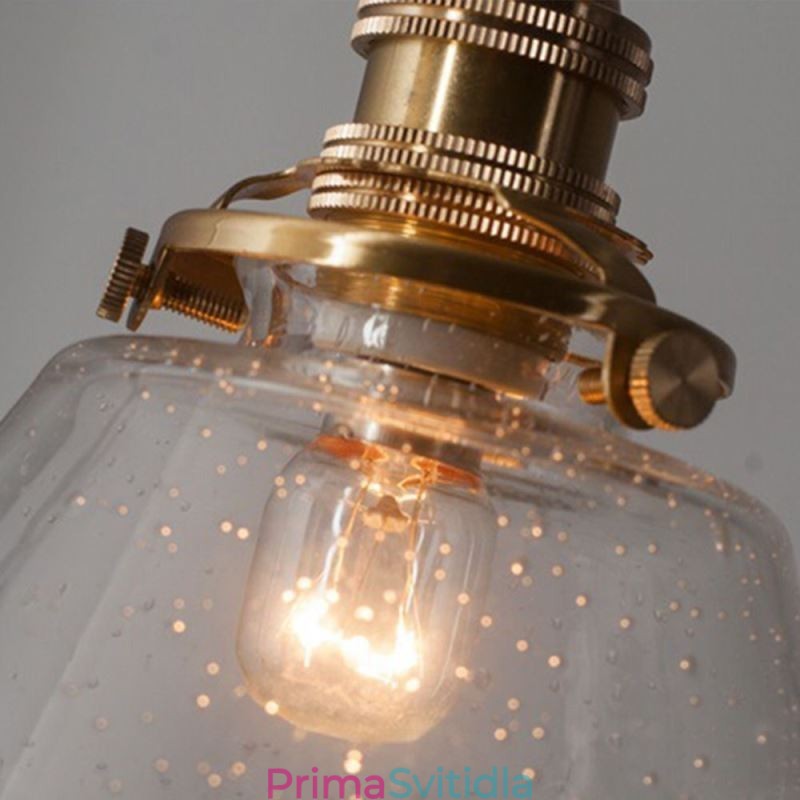 1 Light Diamond Glass Pendant Light Bubble Glass Light Fix