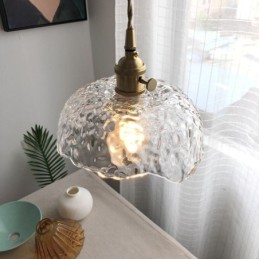 Nepravidelné mosazné skleněné závěsné světlo Kladivo Skleněné stropní svítidlo
