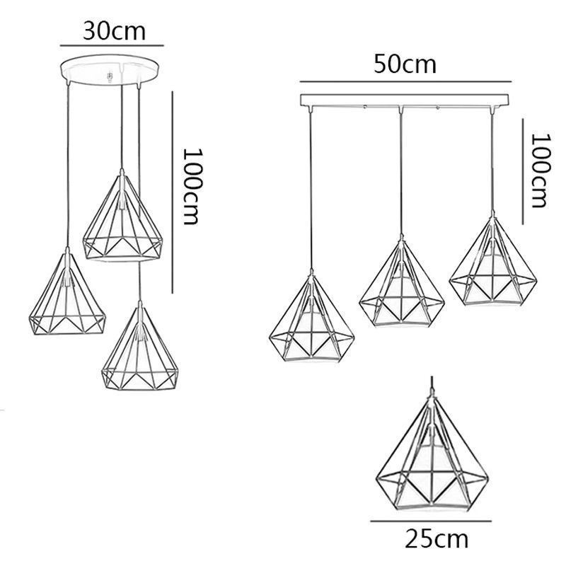 Závěsné svítidlo ve tvaru diamantu Moderní minimalistické dekorativní svítidlo