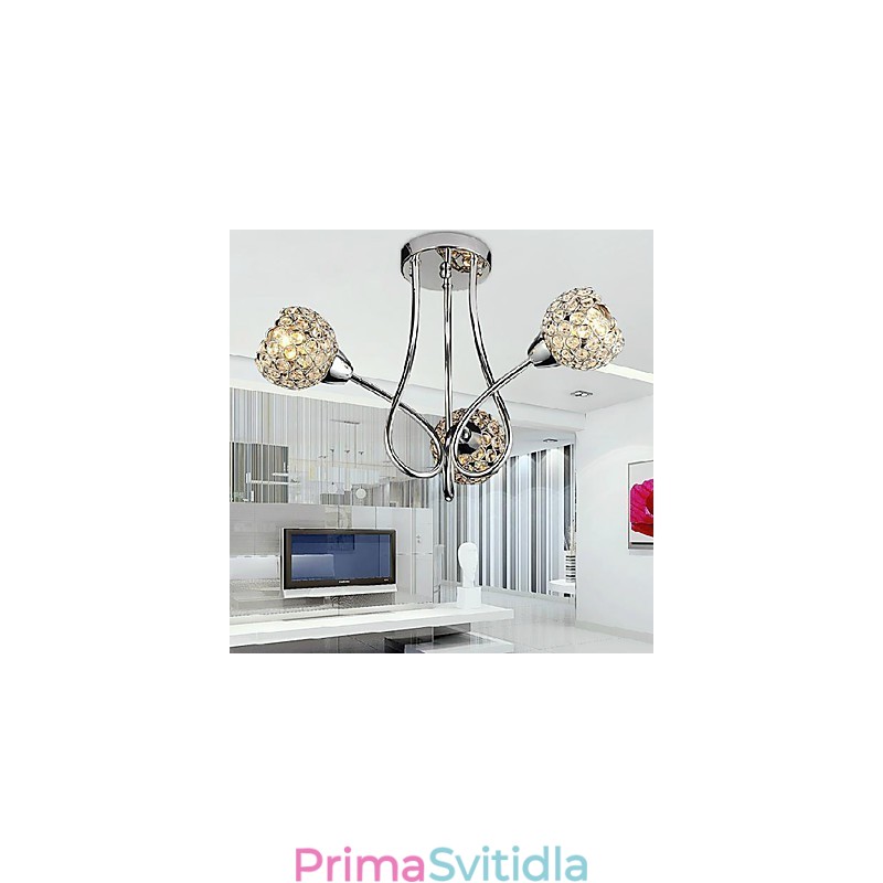 Moderní zapuštěný držák Shining 3 Light v křišťálovém designu
