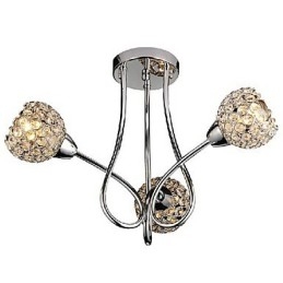 Moderní zapuštěný držák Shining 3 Light v křišťálovém designu
