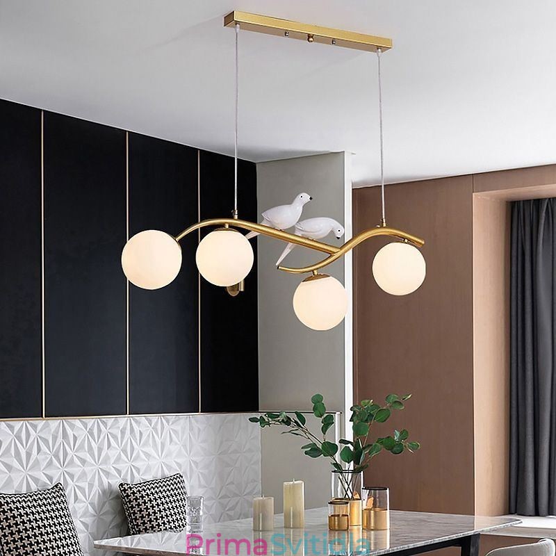 Moderní minimalistické pobočkové závěsné svítidlo se 4 lampami dekorativní světlo