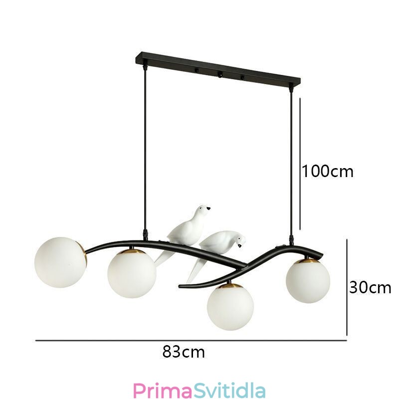 Moderní minimalistické pobočkové závěsné svítidlo se 4 lampami dekorativní světlo