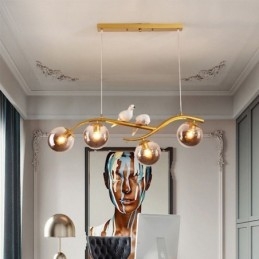 Moderní minimalistické pobočkové závěsné svítidlo se 4 lampami dekorativní světlo