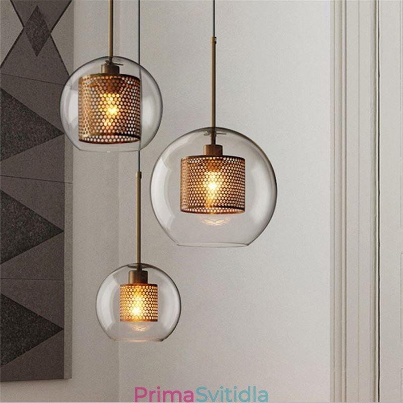 Minimalistické závěsné svítidlo Glass Cluster 3 Světelný stropní světelný ostrov