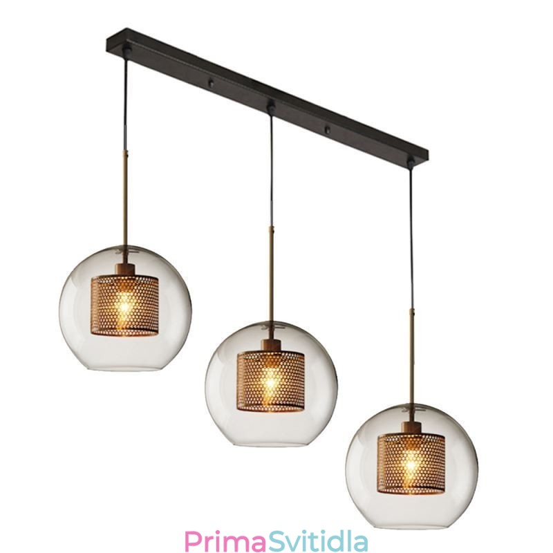 Minimalistické závěsné svítidlo Glass Cluster 3 Světelný stropní světelný ostrov