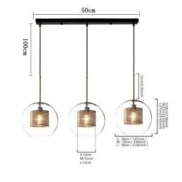 Minimalistické závěsné svítidlo Glass Cluster 3 Světelný stropní světelný ostrov