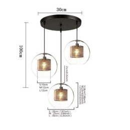 Minimalistické závěsné svítidlo Glass Cluster 3 Světelný stropní světelný ostrov
