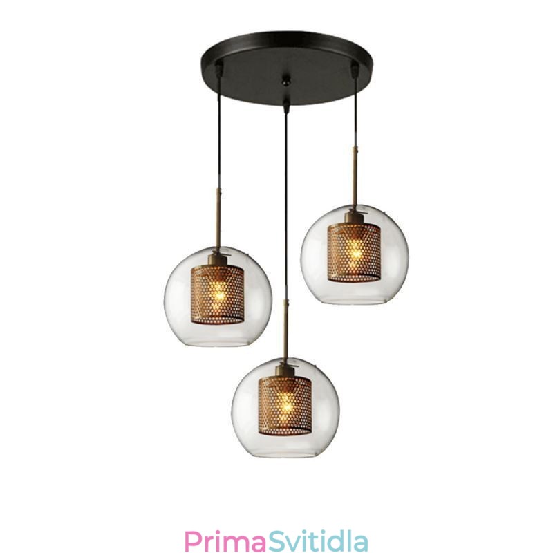Minimalistické závěsné svítidlo Glass Cluster 3 Světelný stropní světelný ostrov