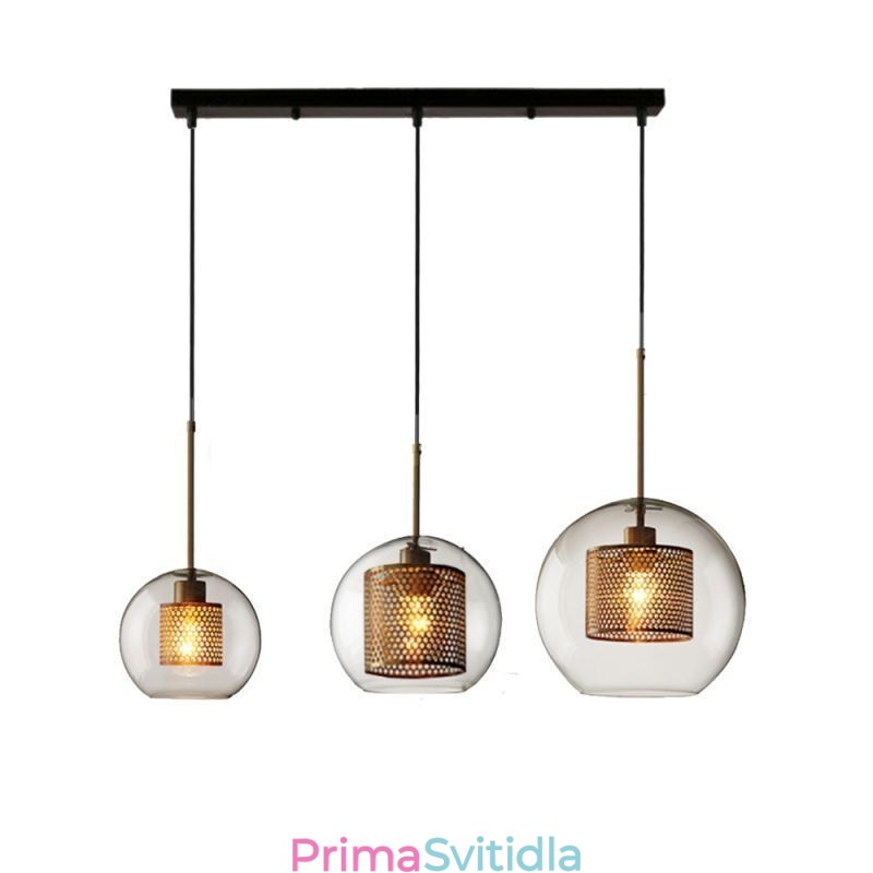 Minimalistické závěsné svítidlo Glass Cluster 3 Světelný stropní světelný ostrov