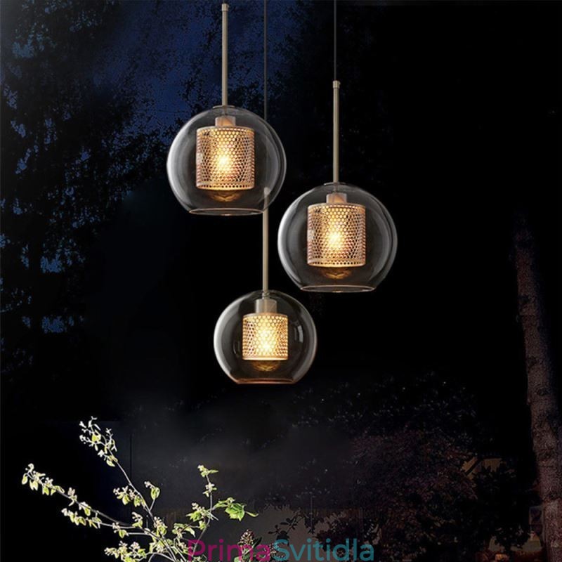 Minimalistické závěsné svítidlo Glass Cluster 3 Světelný stropní světelný ostrov