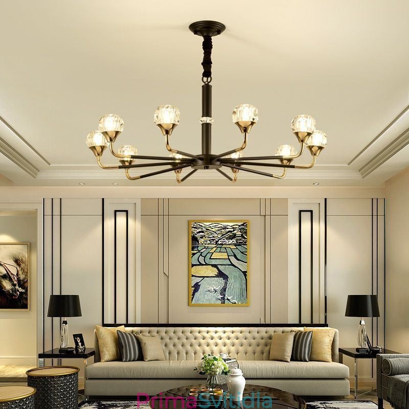 Moderní křišťálové závěsné svítidlo Elegantní křišťálový lustr