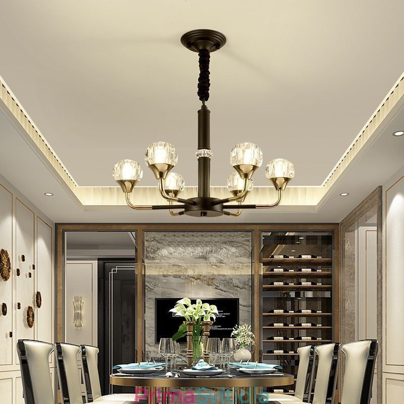 Moderní křišťálové závěsné svítidlo Elegantní křišťálový lustr