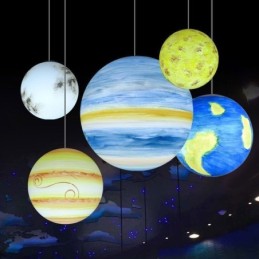 Závěsná lampa Nordic Planet Design Jedinečný lustr Planety sluneční soustavy