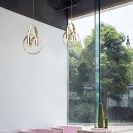 Moderní minimalistická závěsná lampa Jedinečný ostrov s kruhovým svítidlem
