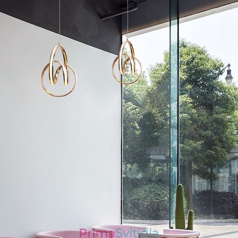 Moderní minimalistická závěsná lampa Jedinečný ostrov s kruhovým svítidlem