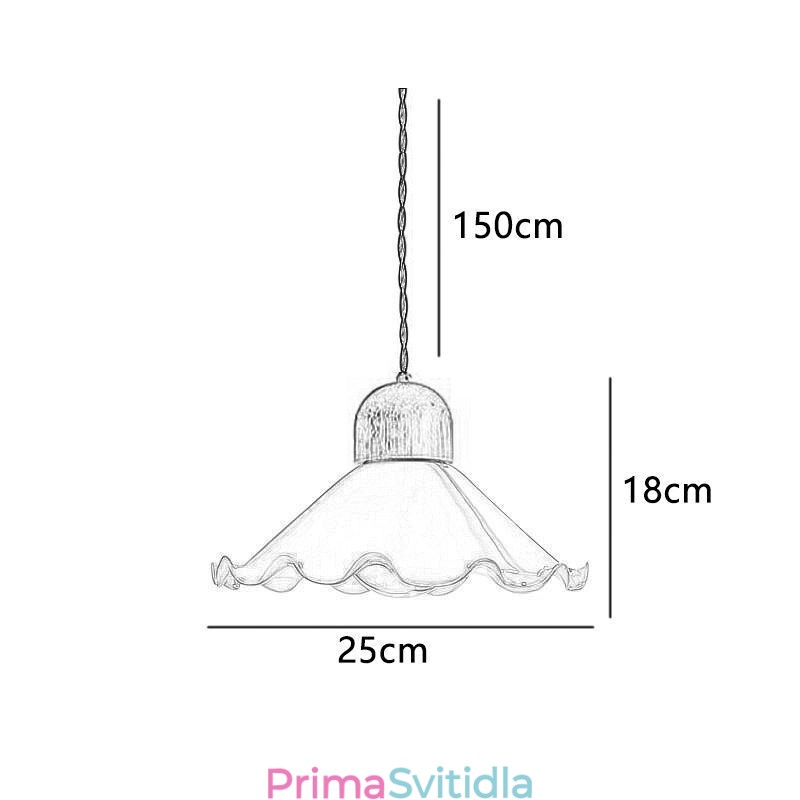 Moderní závěsné svítidlo z krajkového skla s jednou hlavou
