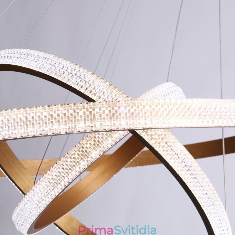 Moderní závěsné svítidlo akrylové 3 kroužky 80+60+40cm
