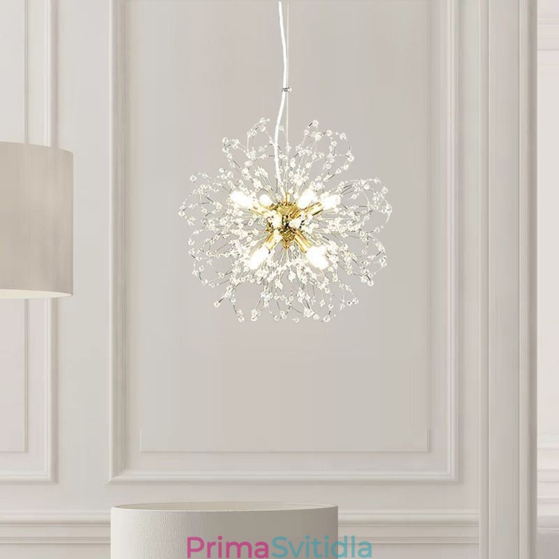 Elegantní závěsné svítidlo Pampeliška Crystal