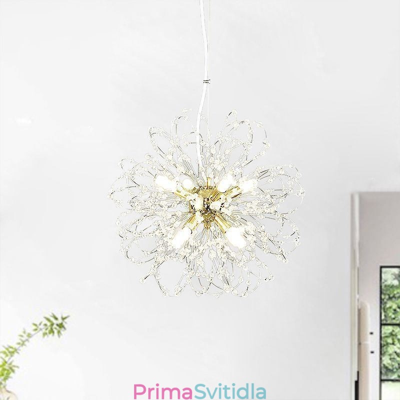 Elegantní závěsné svítidlo Pampeliška Crystal