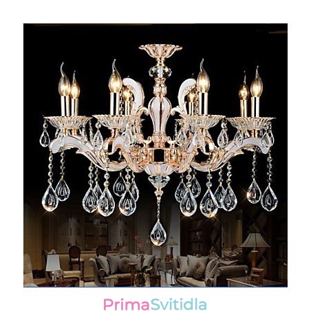 Luxusní svítidla ze zinkové slitiny Candle Crystal Pendant v evropském stylu Luxusní svítidla ze zinkové slitiny Candle Crystal Pendant v evropském stylu