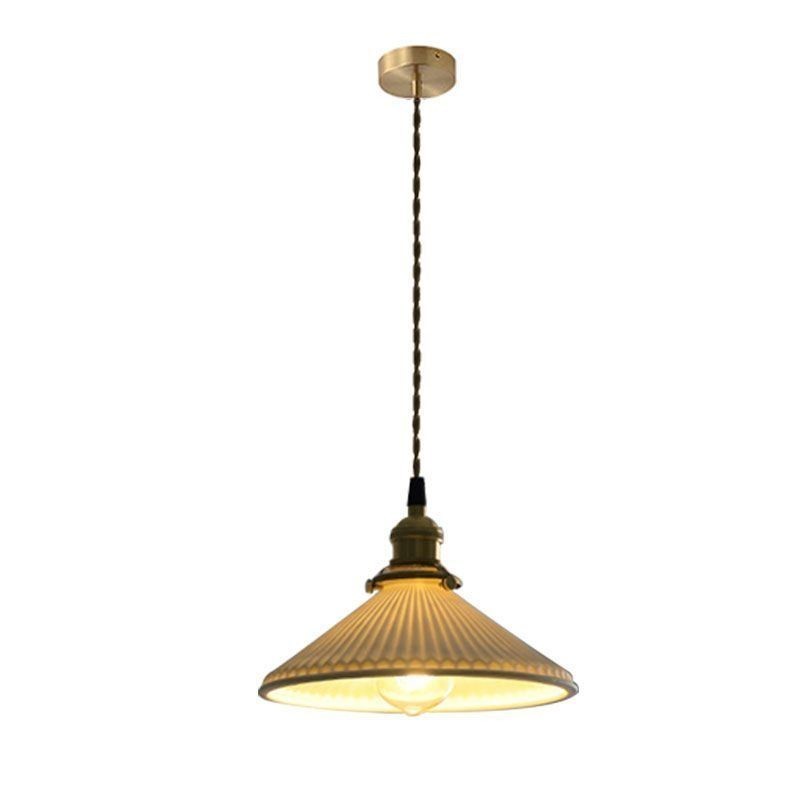 Retro skládaná závěsná lampa z keramiky japonského stylu