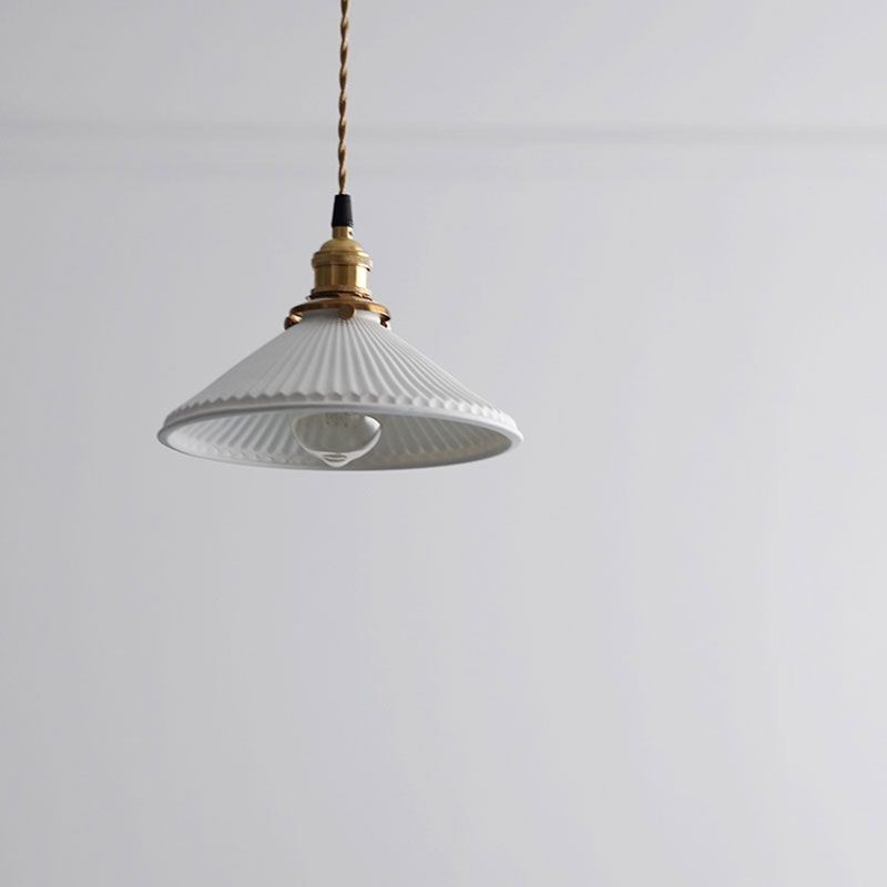 Retro skládaná závěsná lampa z keramiky japonského stylu
