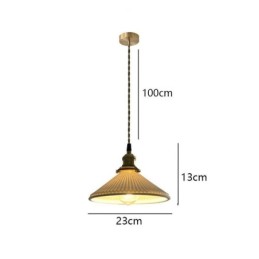 Retro skládaná závěsná lampa z keramiky japonského stylu
