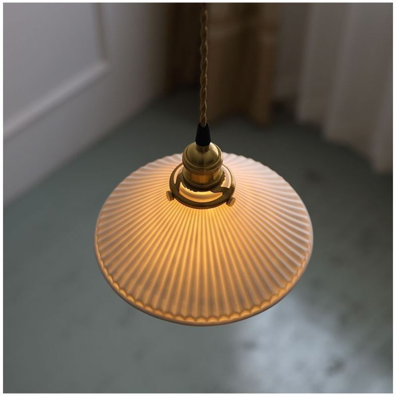 Retro skládaná závěsná lampa z keramiky japonského stylu