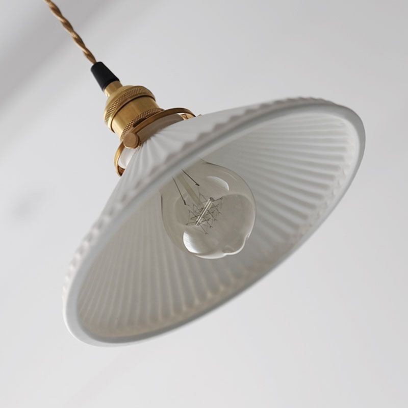 Retro skládaná závěsná lampa z keramiky japonského stylu