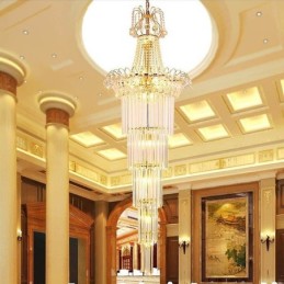 Elegantní dlouhý závěsný křišťálový lustr