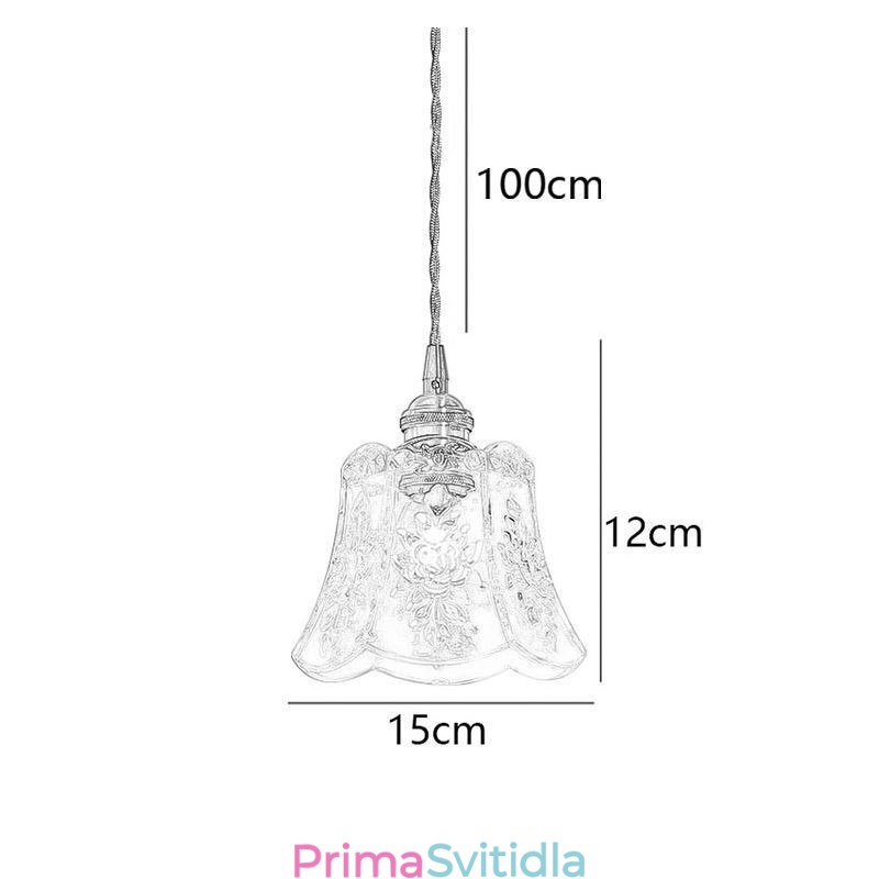 Květinové závěsné svítidlo Minimalistické dekorativní skleněné svítidlo