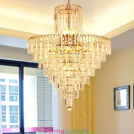 Moderní elegantní křišťálový závěsný kónický lustr Moderní elegantní křišťálový závěsný kónický lustr