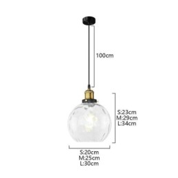 Současná skleněná závěsná lampa s kulatým vzorem vody Skleněná závěsná lampa