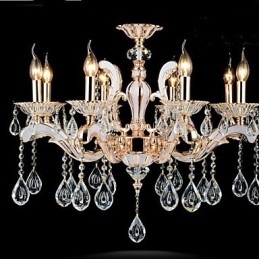 Luxusní svítidla ze zinkové slitiny Candle Crystal Pendant v evropském stylu