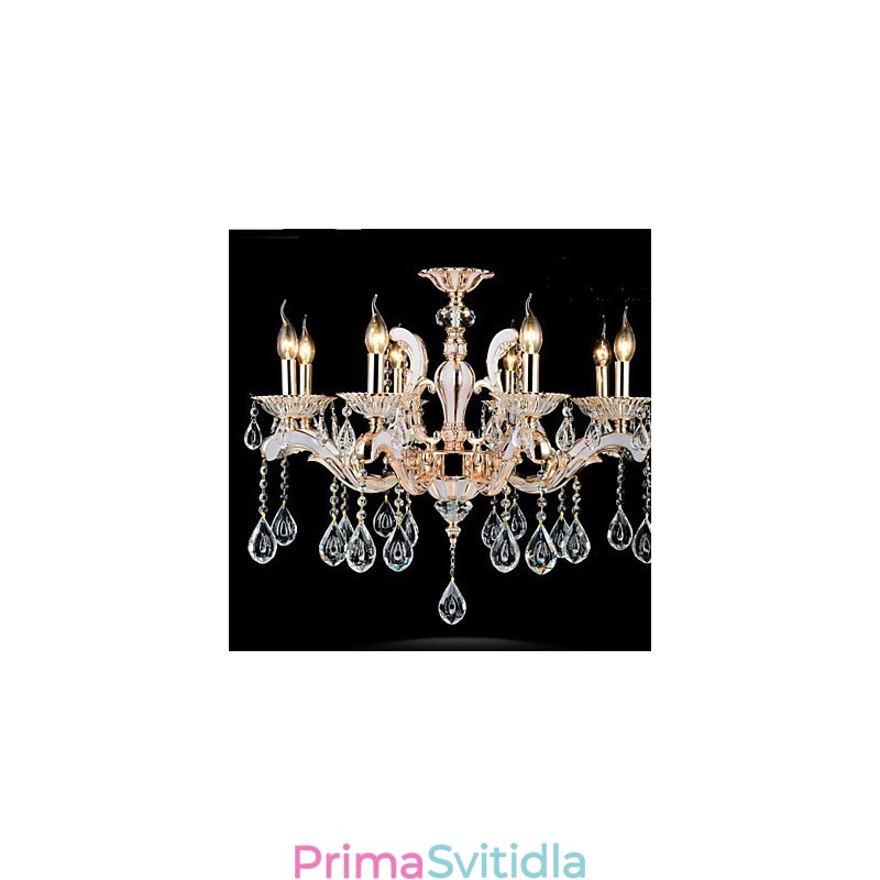 Luxusní svítidla ze zinkové slitiny Candle Crystal Pendant v evropském stylu