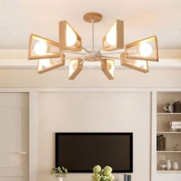 Moderní lustr ve tvaru vějíře Elegantní dřevěné závěsné svítidlo