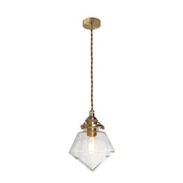 1 Light Diamond Glass Pendant Light Bubble Glass Light Fix