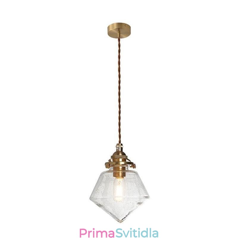 1 Light Diamond Glass Pendant Light Bubble Glass Light Fix
