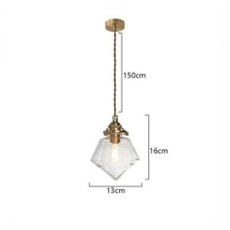 1 Light Diamond Glass Pendant Light Bubble Glass Light Fix