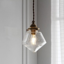 1 Light Diamond Glass Pendant Light Bubble Glass Light Fix