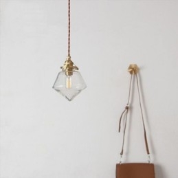 1 Light Diamond Glass Pendant Light Bubble Glass Light Fix