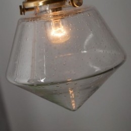 1 Light Diamond Glass Pendant Light Bubble Glass Light Fix