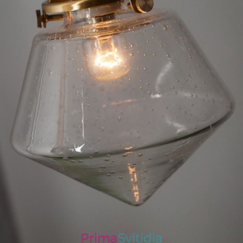1 Light Diamond Glass Pendant Light Bubble Glass Light Fix