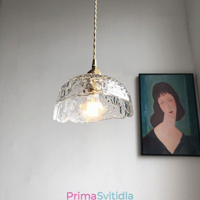 Nepravidelné mosazné skleněné závěsné světlo Kladivo Skleněné stropní svítidlo