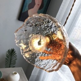 Nepravidelné mosazné skleněné závěsné světlo Kladivo Skleněné stropní svítidlo