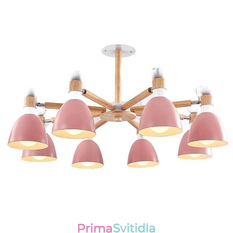 Kreativní dřevěný lustr Nordic Macaron Pendant Light