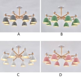 Kreativní dřevěný lustr Nordic Macaron Pendant Light