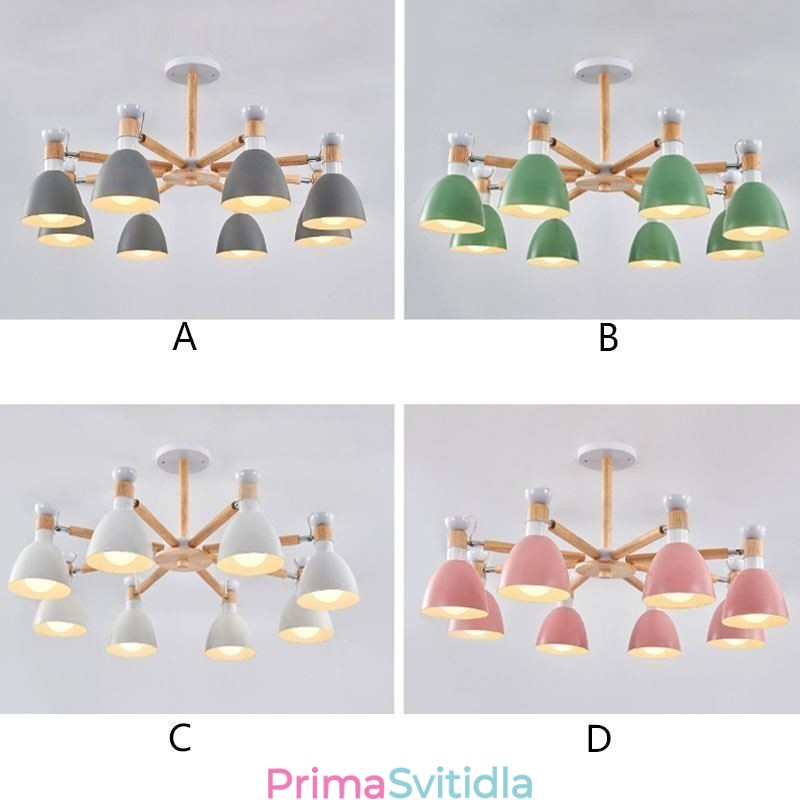Kreativní dřevěný lustr Nordic Macaron Pendant Light